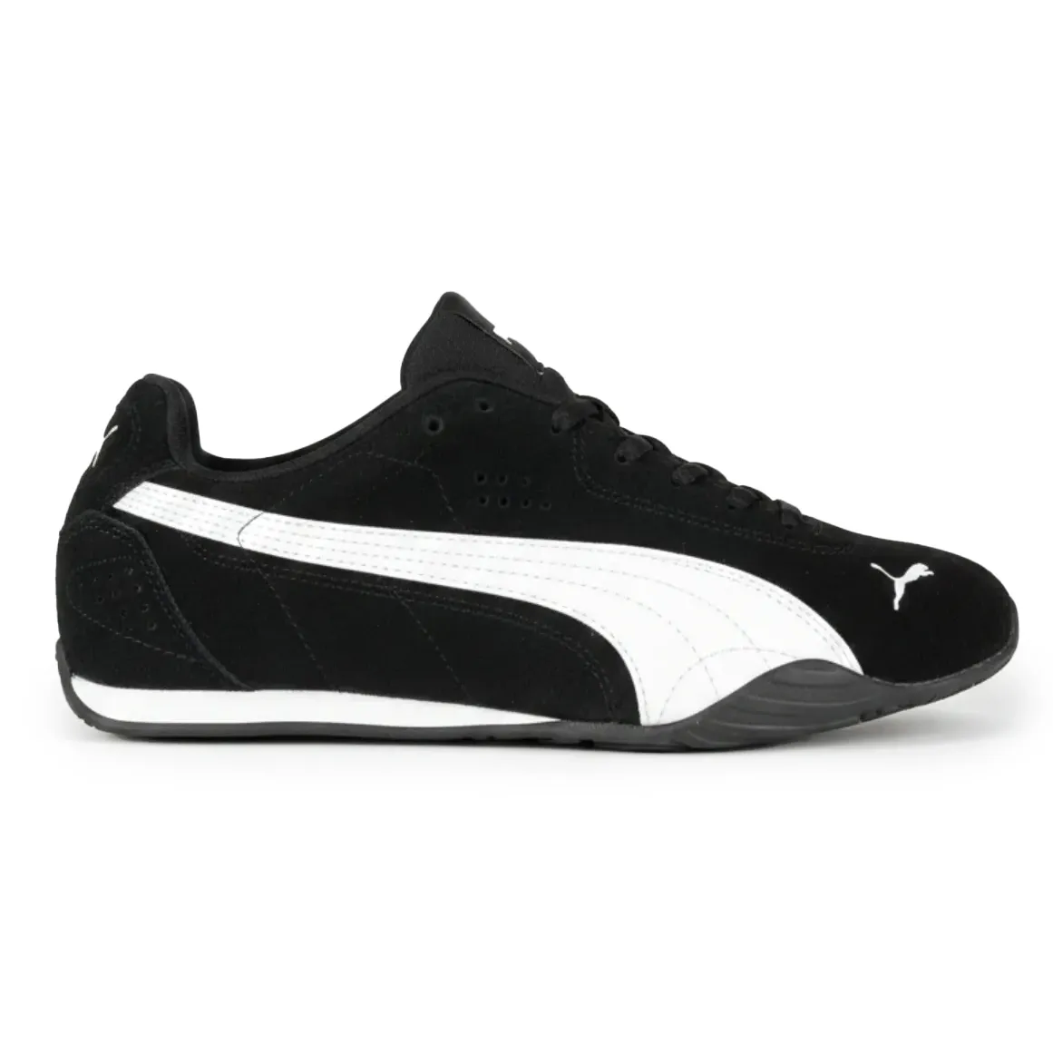 Tênis feminino Puma Catch SD preto, vista frontal com detalhes do logotipo e fechamento por cadarço